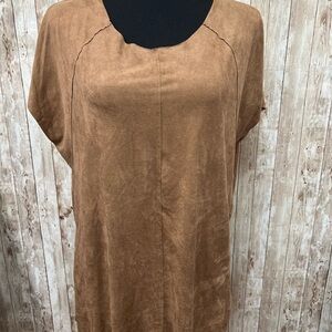Black Rainn Brown and Tan Boxy Tunic Top